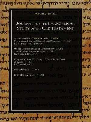 cover image of Journal for the Evangelical Study of the Old Testament, 5.2